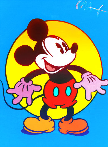Mickey Mouse (Full Body) Unique 1996 21x17 Original Painting - Peter Max