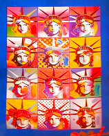 Liberty And Justice For All II Unique 2005 37x31 Works on Paper (not prints) by Peter Max - 0