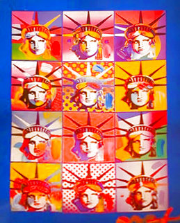 Liberty And Justice For All II Unique 2005 37x31 Works on Paper (not prints) - Peter Max Liberty And Justice For All II Unique 2005 37x31 Works on Paper (not prints) - Peter Max