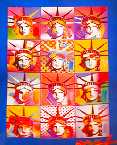 Liberty And Justice For All II Unique 2005 37x31 Works on Paper (not prints) - Peter Max