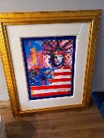 God Bless America II 2001 Unique 37x31 Works on Paper (not prints) by Peter Max - 1 God Bless America II 2001 Unique 37x31 Works on Paper (not prints) by Peter Max - 1