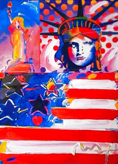 God Bless America II 2001 Unique 37x31 Works on Paper (not prints) - Peter Max God Bless America II 2001 Unique 37x31 Works on Paper (not prints) - Peter Max