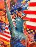 God Bless America With Five Liberties Unique 2001 37x31 Works on Paper (not prints) by Peter Max - 6
