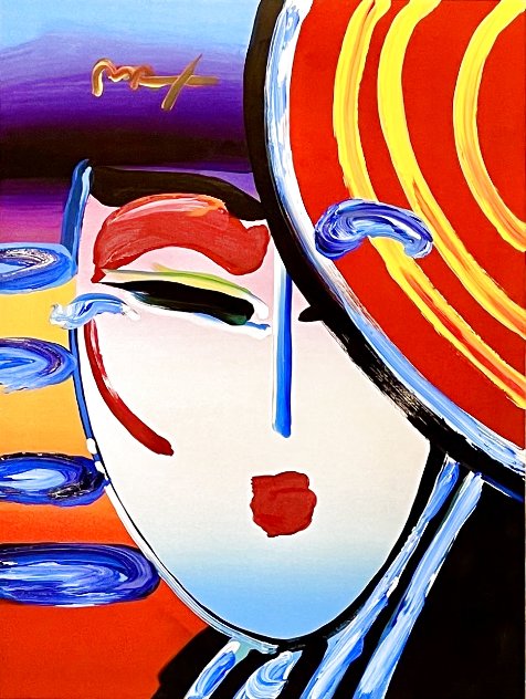 Deco Lady  Unique 1996 29x25 Works on Paper (not prints) by Peter Max