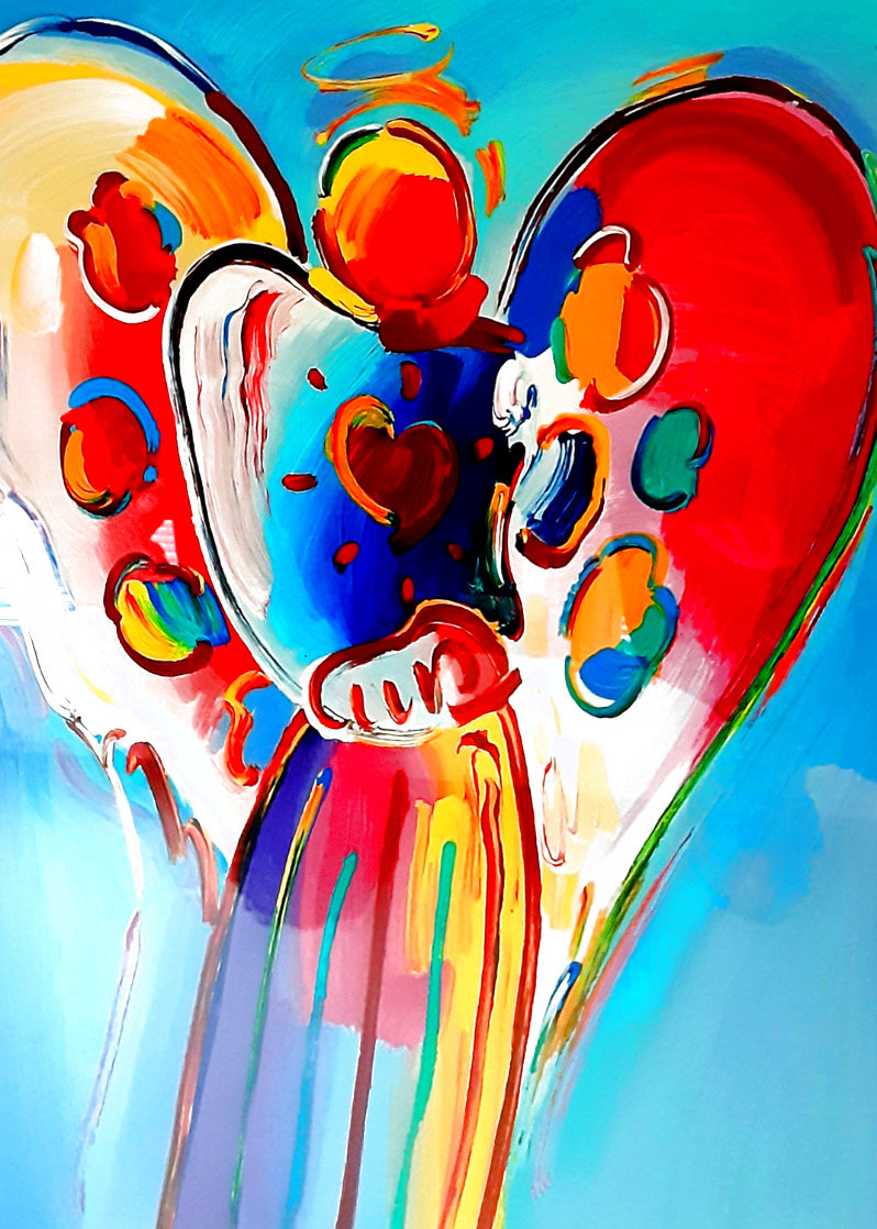 Angel With Heart 2015 Serigraph 22x18 by Peter Max