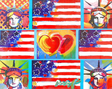 4 Liberties Unique 2007 28x32 Works on Paper (not prints) - Peter Max 4 Liberties Unique 2007 28x32 Works on Paper (not prints) - Peter Max