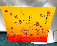 Umbrella Man With Sunrise Works on Paper (not prints) by Peter Max - 1 Umbrella Man With Sunrise Works on Paper (not prints) by Peter Max - 1