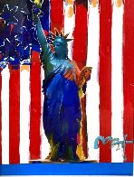 United We Stand 2005 38x32 Original Painting by Peter Max - 0