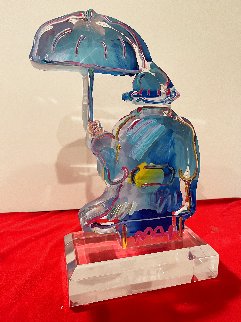 Umbrella Man Acrylic Sculpture Unique 2020 12 in Sculpture - Peter Max Umbrella Man Acrylic Sculpture Unique 2020 12 in Sculpture - Peter Max