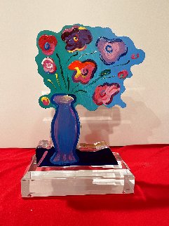 Vase of Flowers Acrylic Sculpture Unique 2018 12 in Sculpture - Peter Max Vase of Flowers Acrylic Sculpture Unique 2018 12 in Sculpture - Peter Max