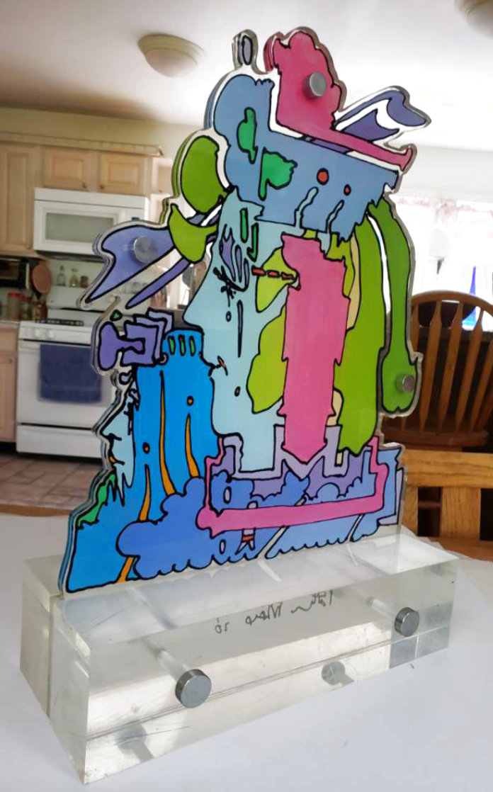 Tribunal, Hand Painted Sculpture Rare 1970 Vintage Sculpture by Peter Max