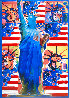 God Bless America With Five Liberties Unique 2001 38x32 Works on Paper (not prints) by Peter Max - 0
