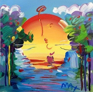 Better World Ver. XVIII Unique 2016 33x33 Original Painting - Peter Max Better World Ver. XVIII Unique 2016 33x33 Original Painting - Peter Max