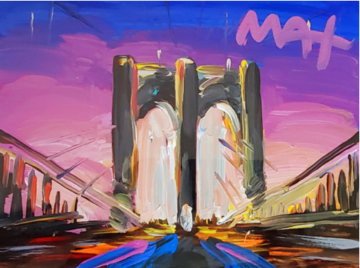Brooklyn Bridge I Unique 2018 24x27 Works on Paper (not prints) - Peter Max Brooklyn Bridge I Unique 2018 24x27 Works on Paper (not prints) - Peter Max