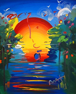 Better World 42x33 Huge Original Painting - Peter Max Better World 42x33 Huge Original Painting - Peter Max