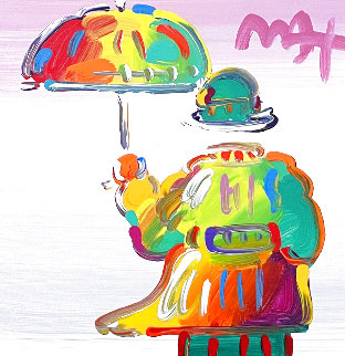 Umbrella Man 2017 12x12 Original Painting - Peter Max Umbrella Man 2017 12x12 Original Painting - Peter Max