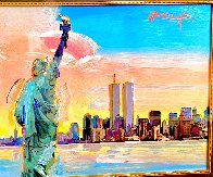 9-11 Series Statue of Liberty And Twin Towers 2011 27x31 w Remarque Other by Peter Max - 5
