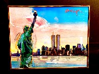 9-11 Series Statue of Liberty And Twin Towers 2011 27x31 w Remarque Other by Peter Max - 4
