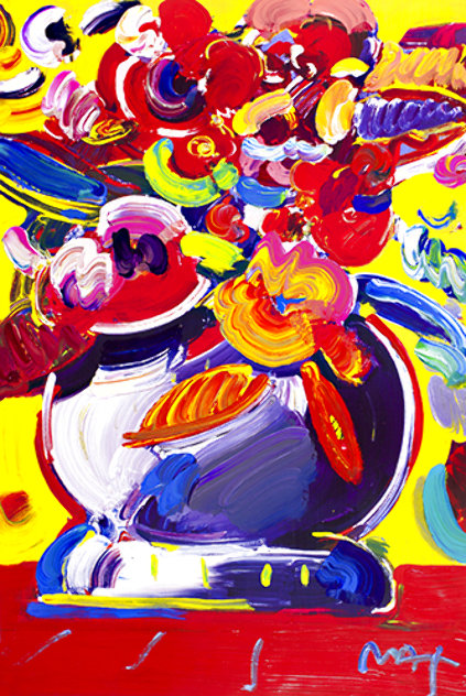 Flowers II 2008 Unique Poster Works on Paper (not prints) by Peter Max