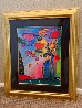 Flowers Unique 2002 36x31 Works on Paper (not prints) by Peter Max - 1