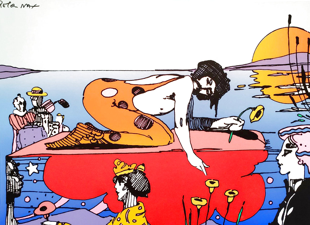 Psychedelic Vintage Suite of 4 AP, 1975 Limited Edition Print by Peter Max Psychedelic Vintage Suite of 4 AP, 1975 Limited Edition Print by Peter Max