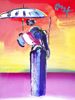 Sage With Umbrella And Cane 2004 42x36 Huge Works on Paper (not prints) - Peter Max Sage With Umbrella And Cane 2004 42x36 Huge Works on Paper (not prints) - Peter Max