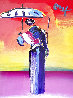 Sage With Umbrella And Cane 2004 42x36 Huge Works on Paper (not prints) by Peter Max - 0