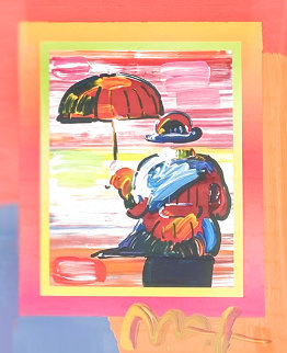 Umbrella Man on Blends Unique 2005 10x8 Works on Paper (not prints) - Peter Max Umbrella Man on Blends Unique 2005 10x8 Works on Paper (not prints) - Peter Max