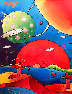 Year of 2250 Unique 1996 47x40 w Drawing - Signed Twice Works on Paper (not prints) - Peter Max Year of 2250 Unique 1996 47x40 w Drawing - Signed Twice Works on Paper (not prints) - Peter Max