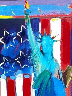 Patriotic Series: Full Liberty with Flag Unique 2006 33x29 Works on Paper (not prints) by Peter Max - 4