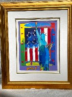 Patriotic Series: Full Liberty with Flag Unique 2006 33x29 Works on Paper (not prints) by Peter Max - 1