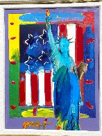 Patriotic Series: Full Liberty with Flag Unique 2006 33x29 Works on Paper (not prints) by Peter Max - 3
