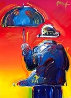 Umbrella Man 46x46 Huge Original Painting by Peter Max - 0