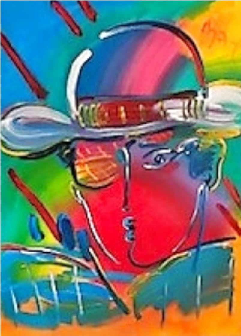 Zero Man 54x42 Huge Original Painting by Peter Max Zero Man 54x42 Huge Original Painting by Peter Max