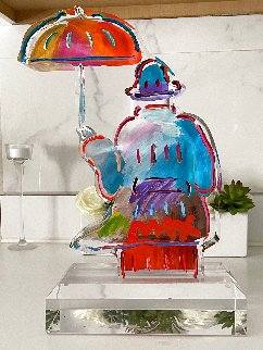 Umbrella Man Acrylic Sculpture Unique 2018 12 in Sculpture - Peter Max Umbrella Man Acrylic Sculpture Unique 2018 12 in Sculpture - Peter Max