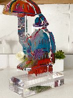 Umbrella Man Acrylic Sculpture Unique 2018 12 in Sculpture by Peter Max - 4