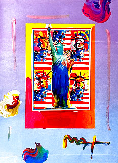 God Bless America - With Five Liberties Unique 32x28 Works on Paper (not prints) - Peter Max