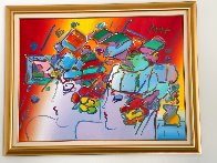 Untitled Painting 43x55 Huge Original Painting by Peter Max - 1