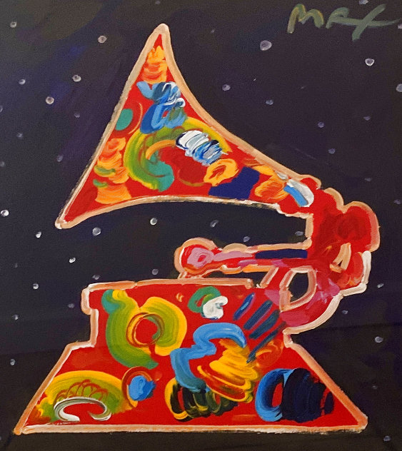 Grammy Acrylic on Paper 91-ver.11#2, 22x18 in Works on Paper (not prints) by Peter Max