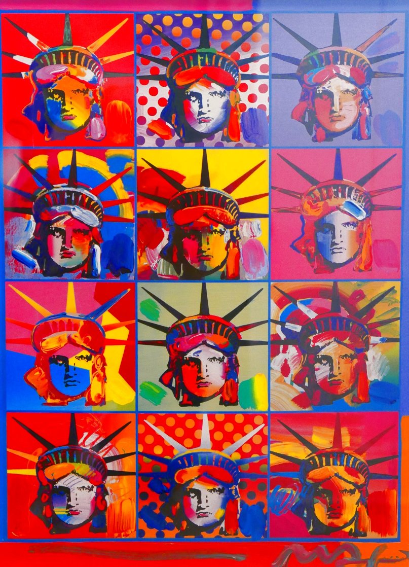 Liberty And Justice For All Unique 2003 18x24 Works on Paper (not prints) by Peter Max