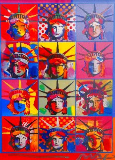 Liberty And Justice For All Unique 2003 18x24 Works on Paper (not prints) - Peter Max