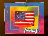 Flag with Heart Unique 2006 14x16 Works on Paper (not prints) by Peter Max - 2