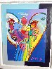 Angel With Heart Unique 2000 42x36 Huge Works on Paper (not prints) by Peter Max - 3