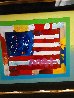 Flag With Heart Unique 2005 8x10 Works on Paper (not prints) by Peter Max - 2