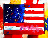 Flag With Heart Unique 2005 8x10 Works on Paper (not prints) by Peter Max - 0