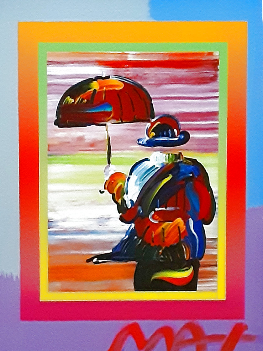 Umbrella Man on Blends Unique 2005 10x8 Works on Paper (not prints) by Peter Max