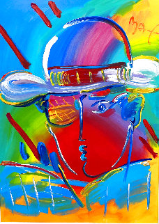 Zero Man 2009 54x42 Huge Original Painting - Peter Max Zero Man 2009 54x42 Huge Original Painting - Peter Max