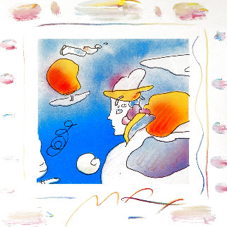 Untitled Unique Mixed Media 2014 9x9 Original Painting - Peter Max Untitled Unique Mixed Media 2014 9x9 Original Painting - Peter Max