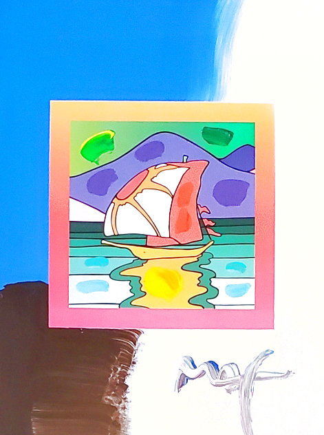Sunset Sail Unique 2007 31x27 Works on Paper (not prints) by Peter Max