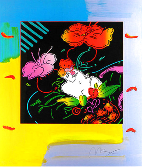 Lady Floating Flowers Limited Edition Print by Peter Max